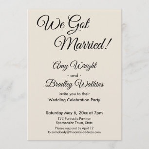 Convite "Nós Nos Casamos!" Simples Recepção de Casamento E