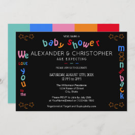 Convite Nós o amamos ao Chá de fraldas LGBTQ+ da Lua