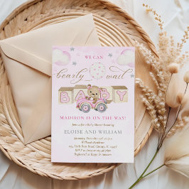 Convite Nós podemos esperar até Teddy Bear Chá de fraldas 