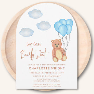 Convite Nós podemos esperar o arco do Chá de fraldas do ga