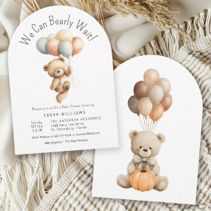 Convite Nós podemos esperar o Urso de Teddy com Balões