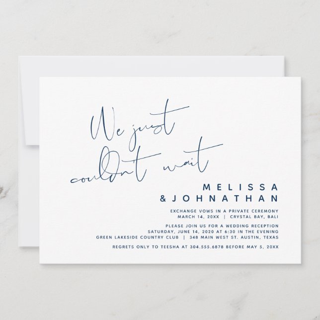 Convite Nós simplesmente não conseguimos esperar, Casament (Frente)