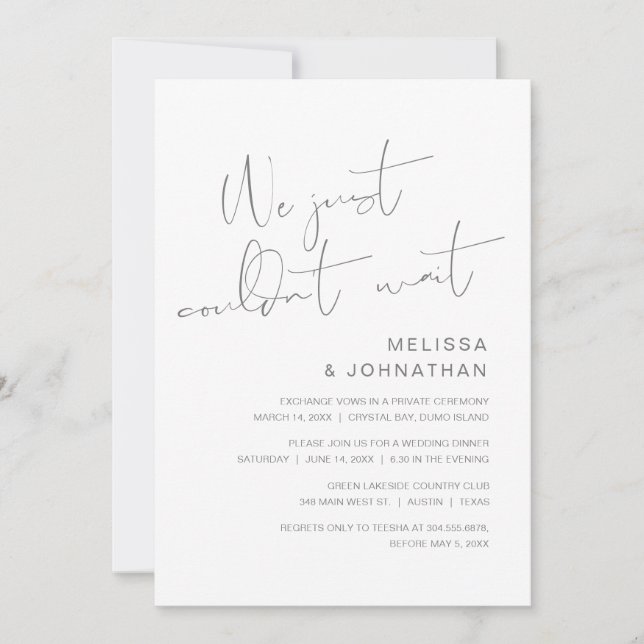 Convite Nós simplesmente não conseguimos esperar, Festa de (Frente)