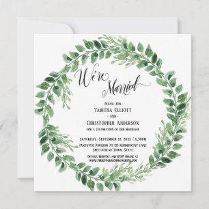 Convite Nós somos Casados Recepção-Only Coroa Verde