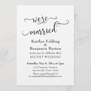 Convite Nós somos casados Tipografia Recepção de Casamento