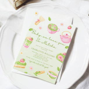 Convite Nós Te Amamos tanto Matcha Chá de Bebê Menina