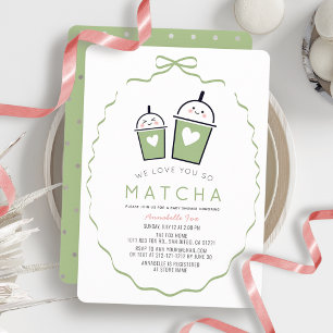Convite Nós Te Amamos Tanto Matcha Kawaii Quadro de Arco B
