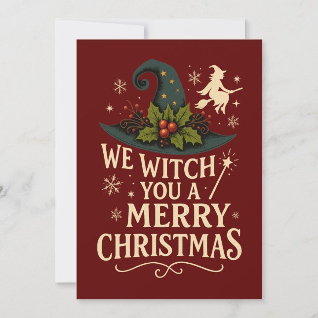 Convite Nós Te Enfeitiçamos com um Feliz Natal (Frente)