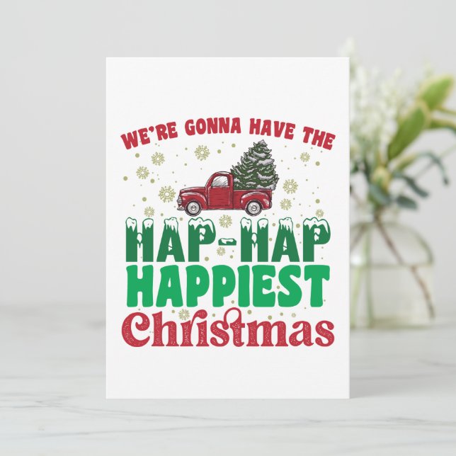 Convite Nós Vamos Ter O Natal Mais Feliz Feliz Feliz  (Em pé/Frente)