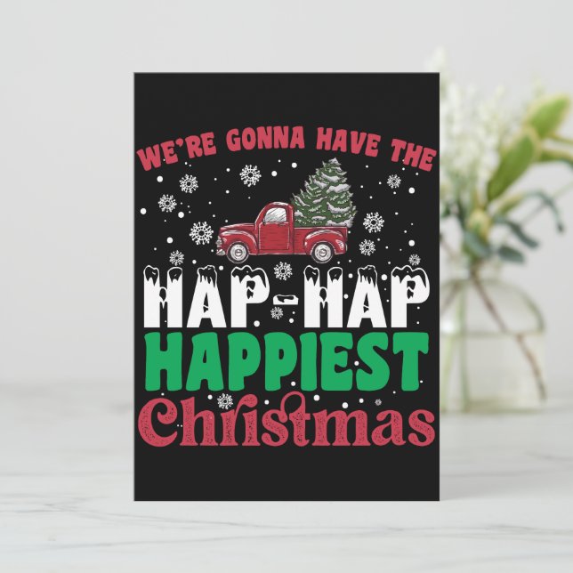 Convite Nós Vamos Ter O Natal Mais Feliz Feliz Feliz  (Em pé/Frente)