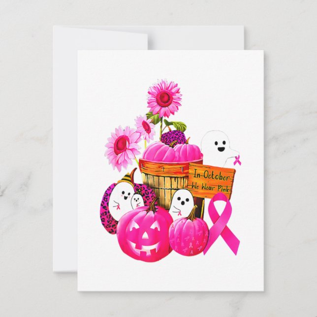 Convite Nós Vestimos Fantasmas E Bombas Rosa Para O Cancer (Frente)