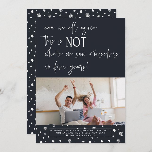 Convite Nos vimos em cinco anos | Feliz Natal (Frente/Verso)