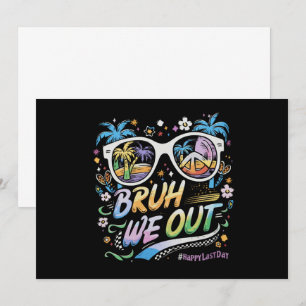 Convite Nossa estamos fora Feliz último dia de aula Verão