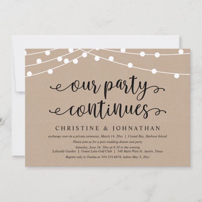 Convite Nossa Festa Continua, Casamento às Pressas  (Frente)