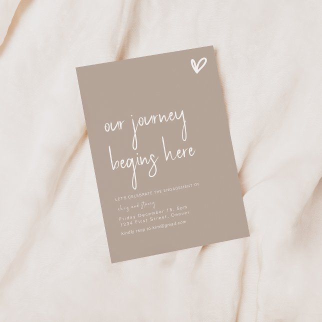 Convite Nossa jornada começa aqui Festa de noivado convida (Criador carregado)