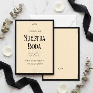 Convite Nossa Noiva Art Déco Elegante Casamento