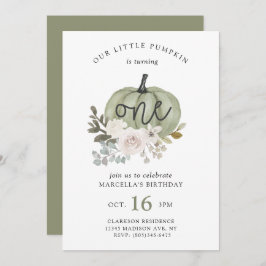 Convite Nossa Pequena Abóbora Chamada Floral