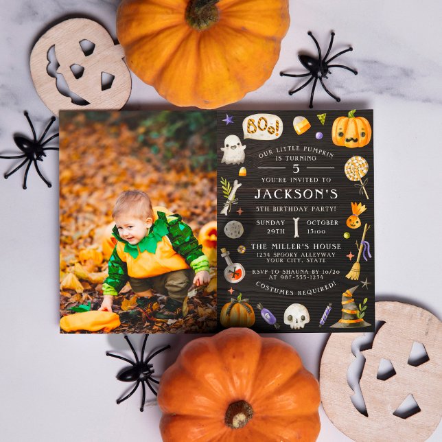 Convite Nossa Pequena Abóbora | Festa de aniversário de Di (Criador carregado)