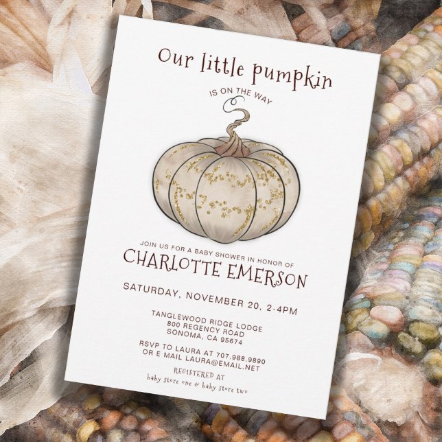 Convite Nossa Pequena Abóbora No Caminho Do Chá de fraldas (Criador carregado)