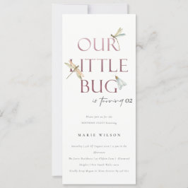 Convite Nossa Pequena Dragonela Rosa Inseto Qualquer Noite