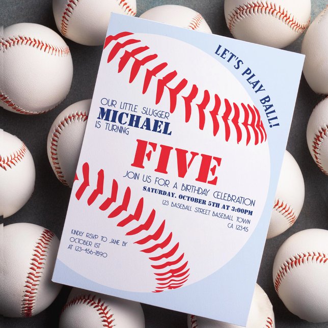 Convite Nossa pequena Festa de aniversário de beisebol (Criador carregado)