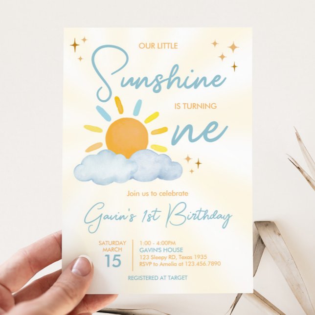 Convite Nossa Pequena Festa de aniversário do Sol (Little Sunshine Birthday Party Invitation)