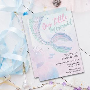 Convite Nossa Pequena Festa de Aniversário Mágica da Serei