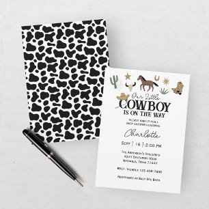 Convite Nossa Pequena Festa de Chá do Cowboy Bebê Rodeio W