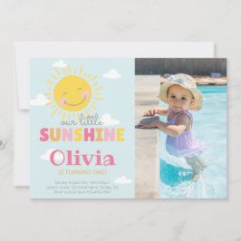 Convite Nossa Pequena Foto Rosa Rosa, Aniversário A Qualqu