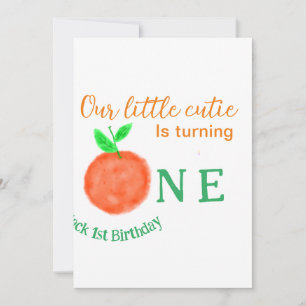 Convite Nossa pequena fruta de citros laranja de aniversár