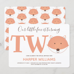 Convite Nossa Pequena Raposa está transformando o Anivers