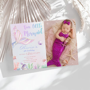 Convite Nossa Pequena Sereia Festa de Aniversário de 4 ano