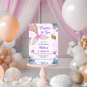 Convite Nossa Pequena Sereia Um primeiro aniversario Do Ma