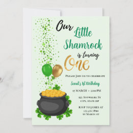 Convite Nossa Pequena Shamrock Está Virando Um Aniversário