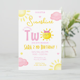 CONVITE NOSSA PEQUENA SOL ESTÁ RODANDO DOIS ANIVERSÁRIOS