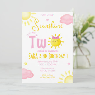CONVITE NOSSA PEQUENA SOL ESTÁ RODANDO DOIS ANIVERSÁRIOS