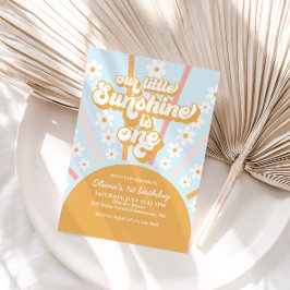 Convite Nossa Pequena Sunshine boho floral primeiro aniver