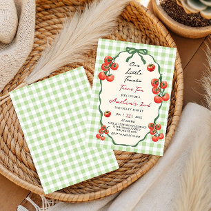 Convite Nossa pequena Tomatinha Vermelha de Gingham faz do