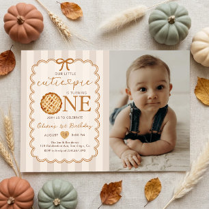 Convite Nossa Pequena Torta Fofa Foto de 1º Aniversário de