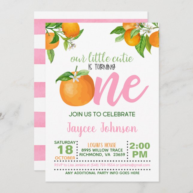 Convite Nossa pequena utilidade está transformando um conv (Frente/Verso)