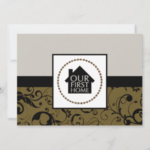 Convite nossa primeira casa (damask)
