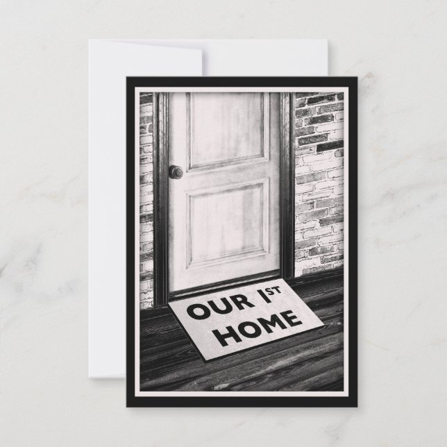 Convite nossa primeira fotografia do tapete da porta de ca (Frente)