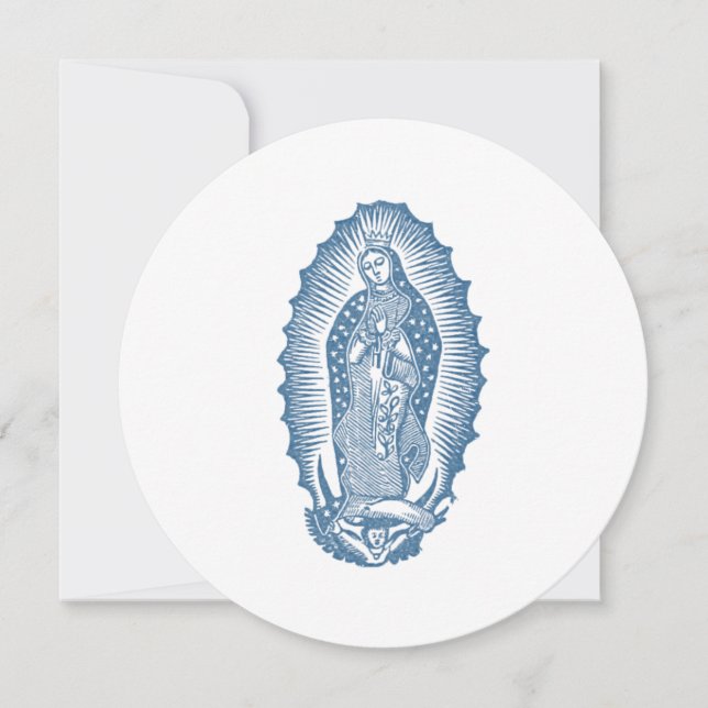 Convite Nossa Senhora de Guadalupe Clássica com Rosas (Frente)