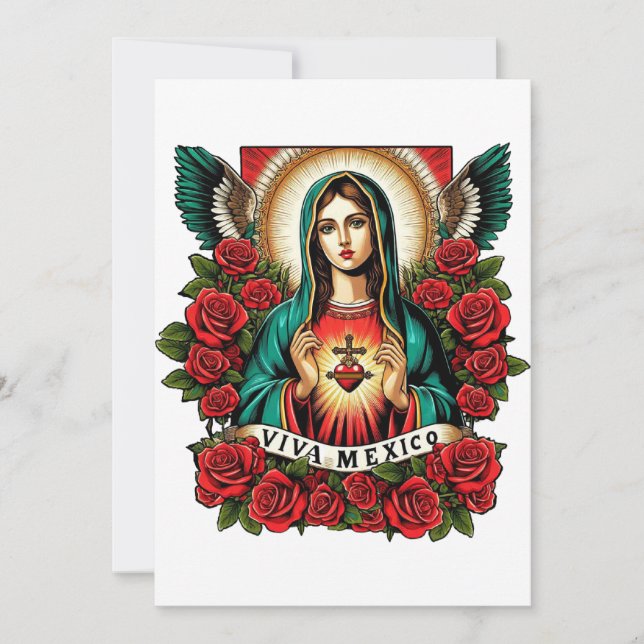Convite Nossa Senhora de Guadalupe Mãe Maria Viva México a (Frente)