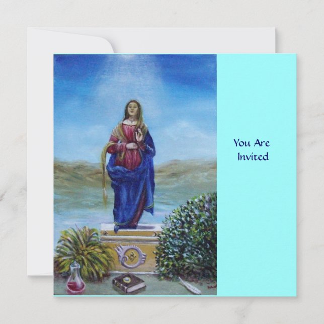 Convite NOSSA SENHORA DE LUZ Madonna de Conceito Imaculado (Frente)