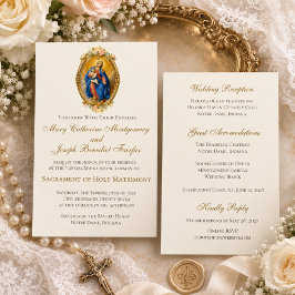 Convite Nossa Senhora de Pompei Casamento Católico Missa N