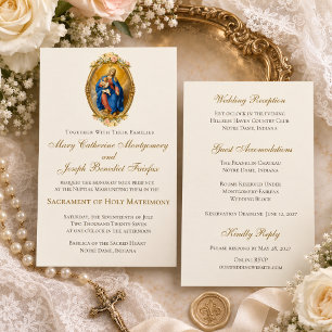 Convite Nossa Senhora de Pompei Casamento Católico Missa N