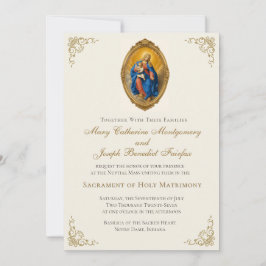 Convite Nossa Senhora de Pompei Missa Nupcial Católica Cas