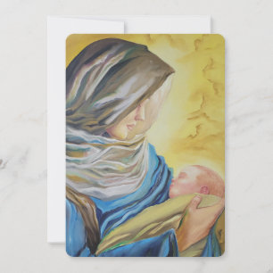 Convite Nossa Senhora do Silêncio segurando o menino Jesus