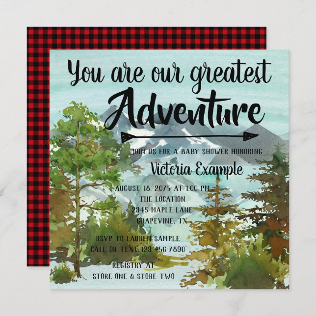 Convite Nossas maiores inovações em Chás de fraldas de ave (Frente/Verso)